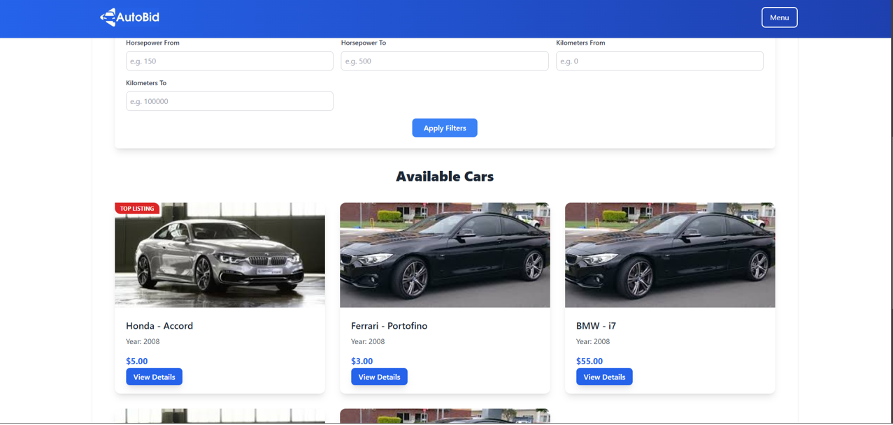 AutoBid screenshot